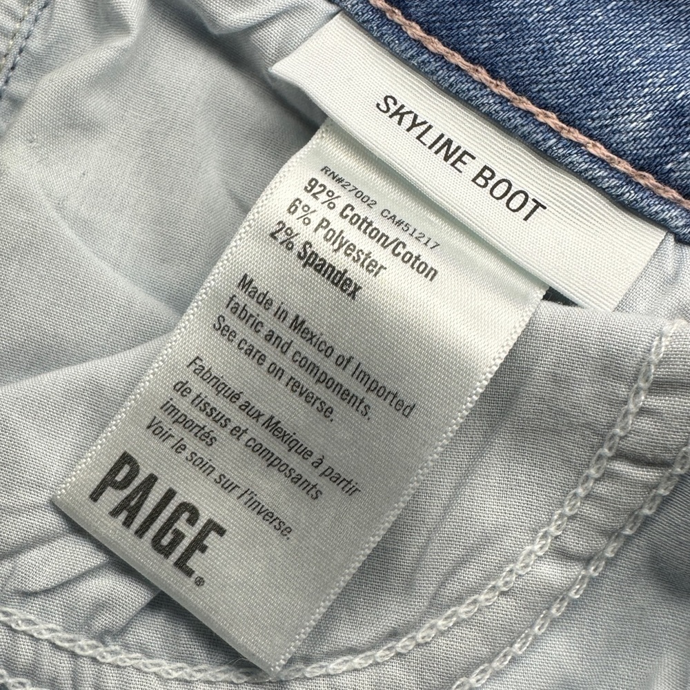 PAIGE Skyline Bootcut Jeans in Satellite Light Blue Sz. 25 / 4 - Picture 10 of 15
